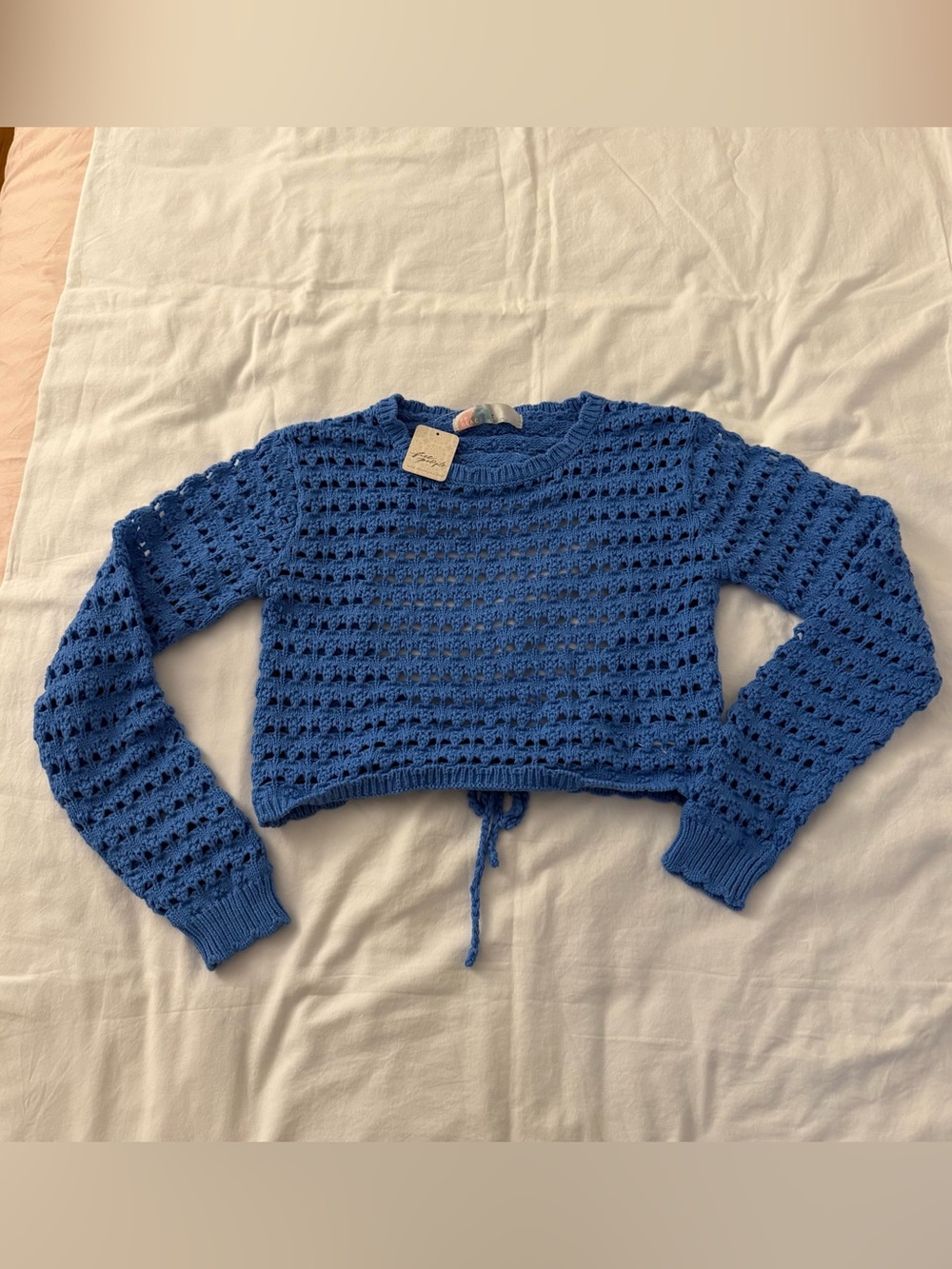 NWT Free People FP Beach Blue Crochet
Open Back Crop Top